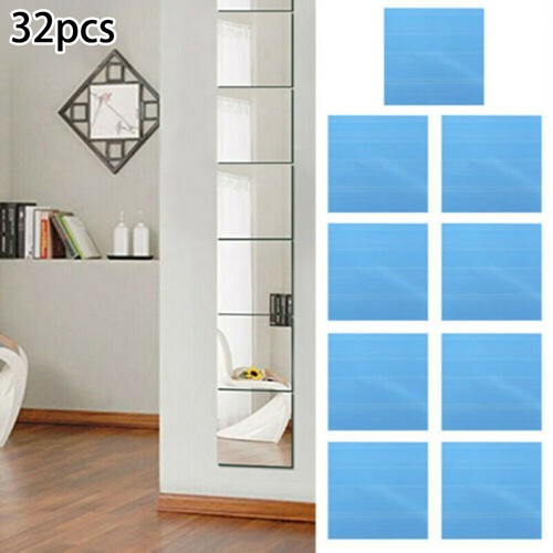 32x glass mirror tiles wall - 32x,