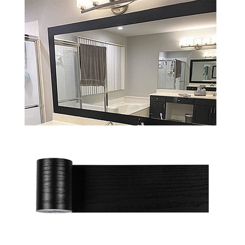 10m black wood grain mirror - wood,