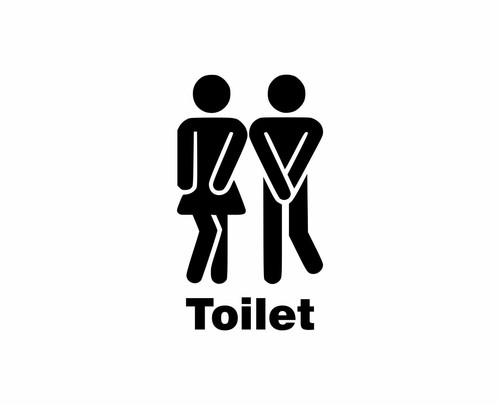 Toilet door sign - toilet, sticker