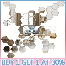 120X 3D Hexagon Mirror Tiles
