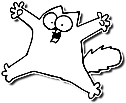 Simons cat sticker - simons, vinyl