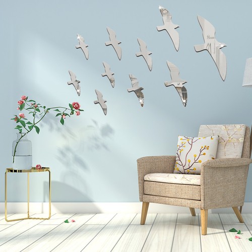 Mirror decals peel and stick - peel,