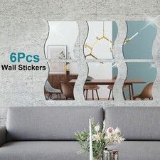 6PCS Mirror Tile Wall Sticker