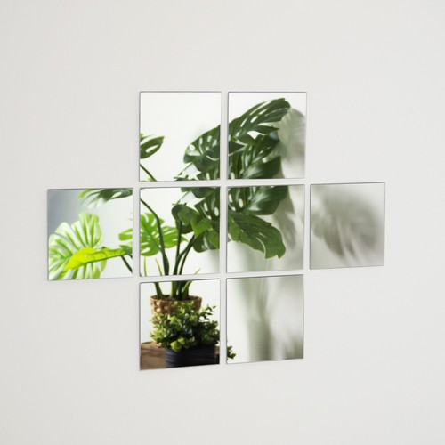 Set glass mirror tiles 15 - glass,